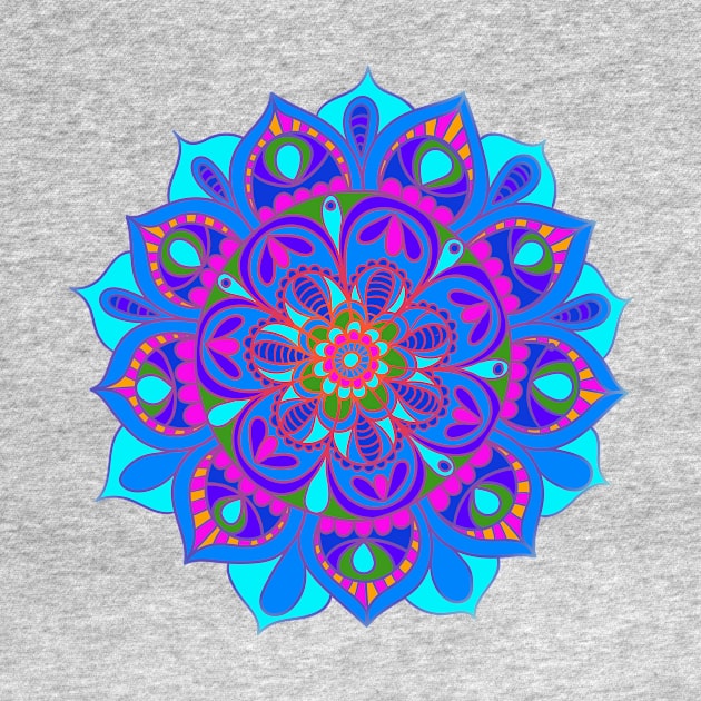 Mandala Flower Blue by letnothingstopyou